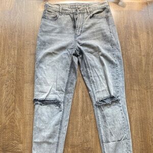 American Eagle Outfitters Gray Ripped Skinny Jeans